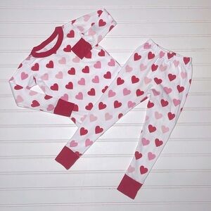 MAGNOLIA BABY EUC 100% Pima Cotton Valentine Heart Pajama Matching Set